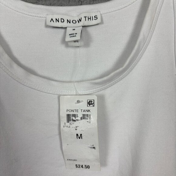 And Now This Women's White Sleeveless Tank Top Medium New With Tag's. - Picture 6 of 8